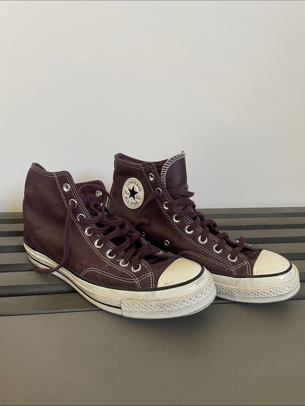 Converse High Top Sneakers - Burgundy/Sail Canvas
